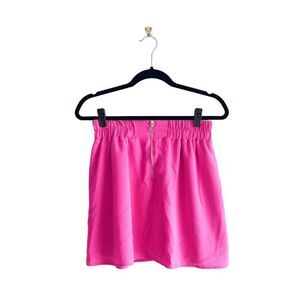 Dynamite Womens Mini Skirt Zipper Elastic Waist Hot Pink Small